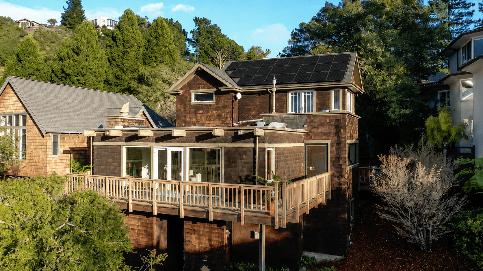 Solar and battery installation on a 1958 Brown Shingle home in Berkeley